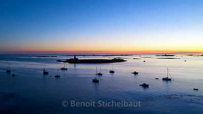 France, Finistère (29), Fouesnant, Archipel des Glénan (Iles de Glénan), Ile Guéotac (vue aérienne)