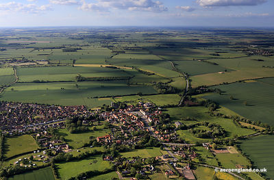 aerial photograph of Folkingham Lincolnshire England UK