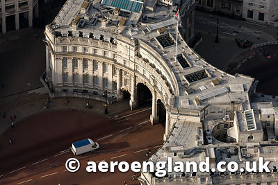 aerial photograph of Admiralty Arch London UK