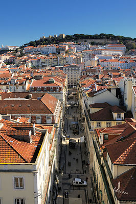 Baixa district and the castle of São Jorge. Lisbon, Portugal