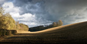 Winter field with showers