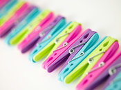 Clothes pegs in a row