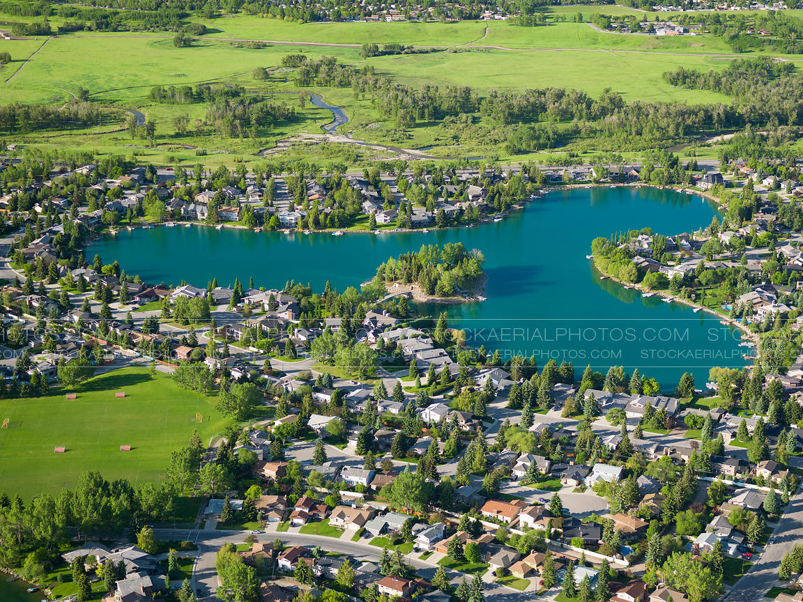 Aerial Photo Lake Bonaventure, Calgary