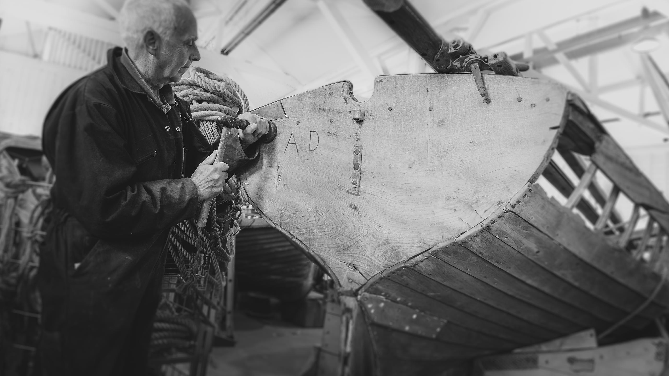 Carpenter working on Boat Restoration