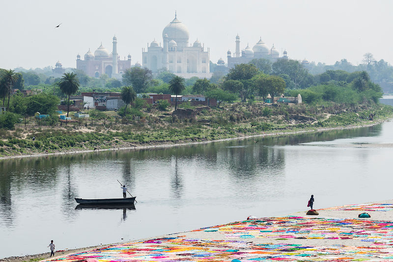 Saris Drying on the Banks of the Yamuna River