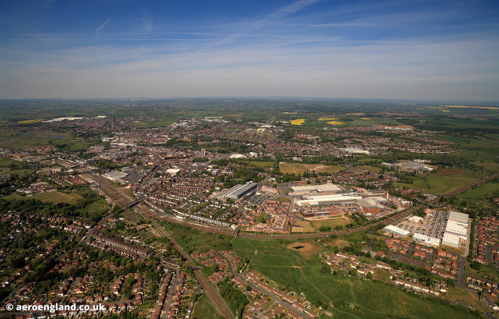 aeroengland aerial photograph of Stafford Staffordshire England UK