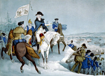 Washington prepares to cross Delaware during Battle of Trenton
