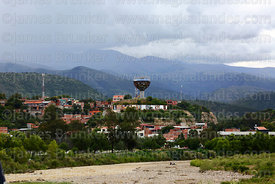 Wine Glass / Copa de Vino monument in San Martin district and River Guadalquivir, Tarija, Bolivia