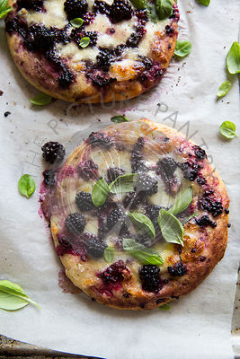 A rustic blackberry pizza