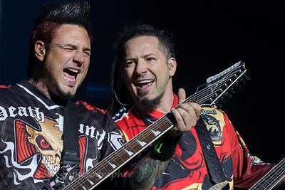 Zoltan Bathory and Jason Hook, guitar, Five Finger Death Punch