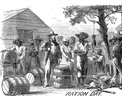 Plantation scene, Ration Day
