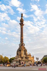 Christopher Columbus monument at sunset, Barcelona, Spain