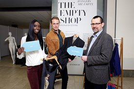 St Enoch Centre, Glasgow.3.3.16.Scottish actor and star of Outlander Sam Heughan and Eunice Olumide, TV presenter, supermodel, actress and environmental campaigner were today at 'The 'Empty Shop' unit as part of Pass It On Week, organised by Zero Waste Scotland. ..More info from Sarah Stuart at Zero Waste Scotland.07715 066 461.sarah.stuart@zerowastescotland.org.uk...Pictures Copyright: Iain McLean.79 Earlspark Avenue.G43 2HE.07901 604 365.www.iainmclean.com.photomclean@googlemail.com.07901 604 365.ALL RIGHTS RESERVED.