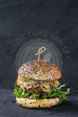 Homemade burgers with beef