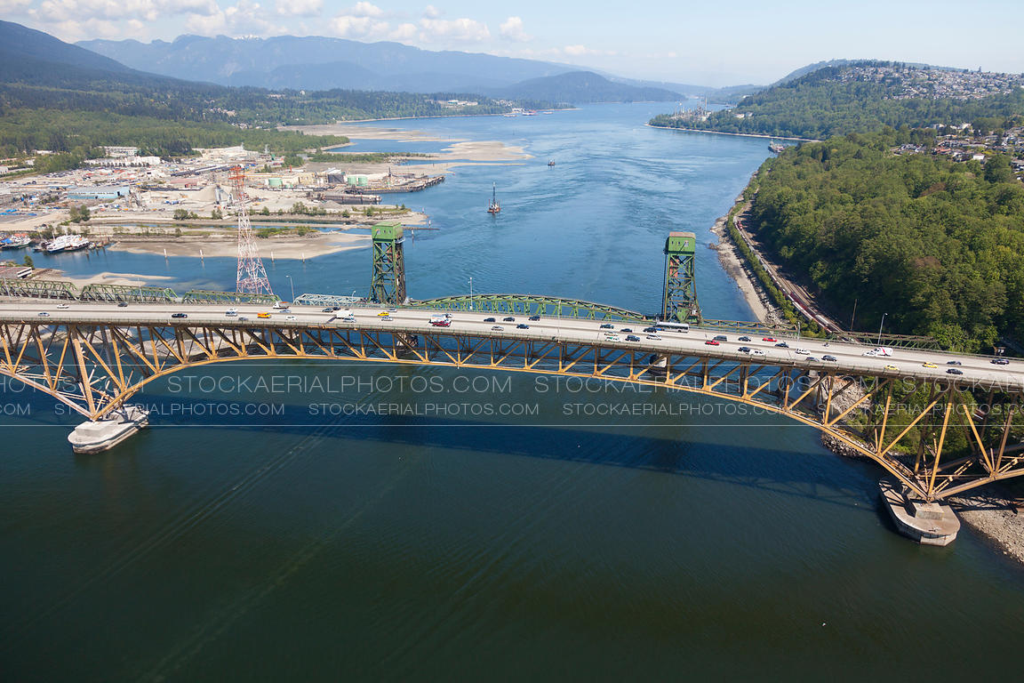 Aerial Photo Ironworkers Memorial Bridge, Vancouver