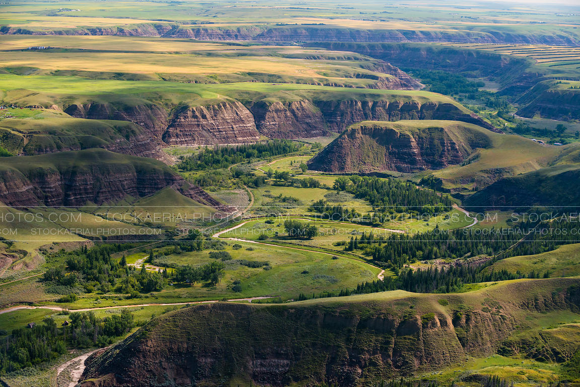 Aerial Photo Drumheller, Alberta