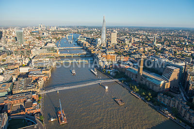 Looking east along the River Thames from Millennium Bridge to Tower Bridge
