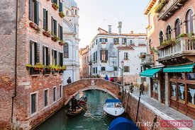 Typical gondola in Venice, Veneto, Italy