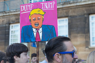 Protest in Norwich, Norfolk, UK during Donald Trump's visit