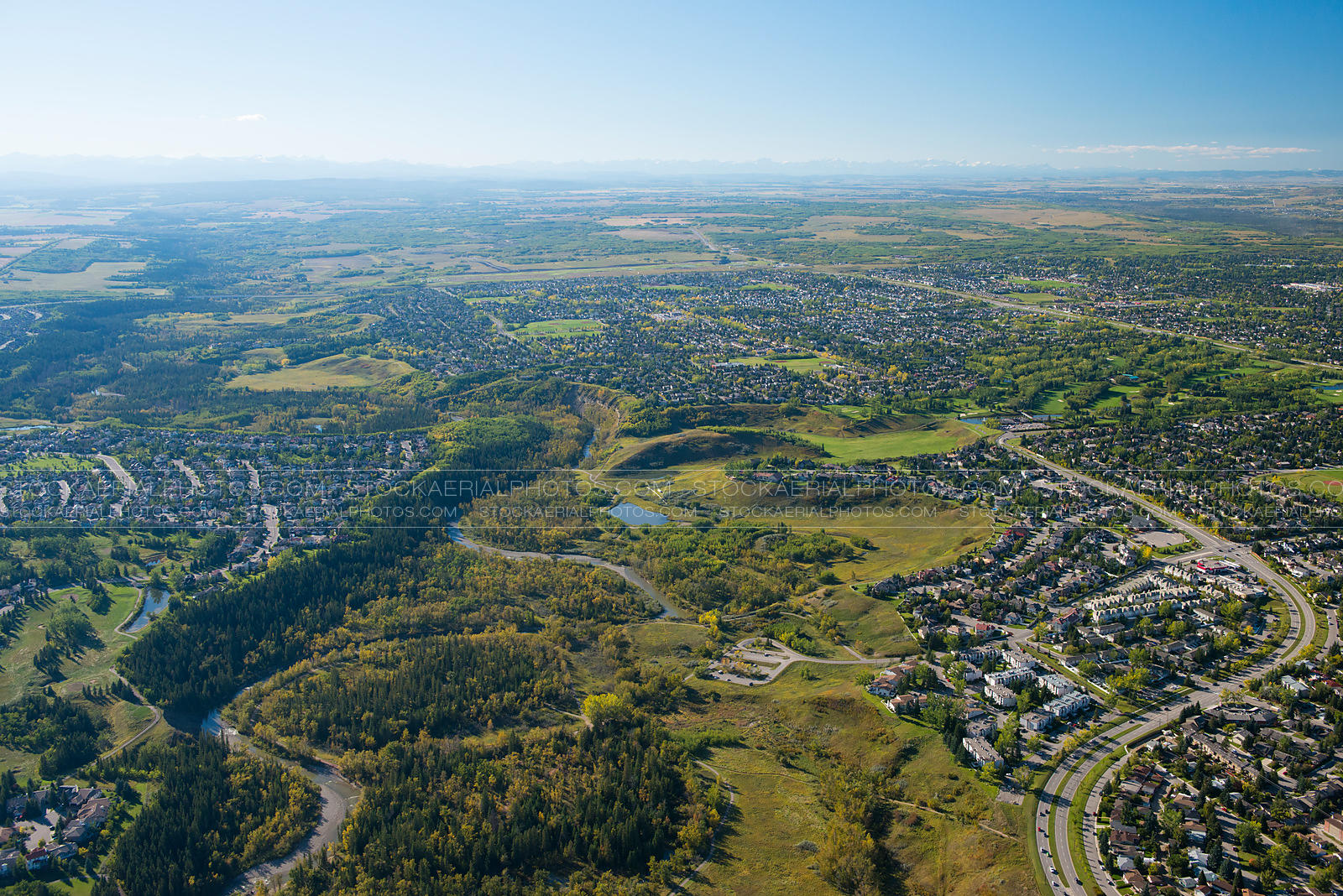 Aerial Photo Fish Creek Park, Calgary