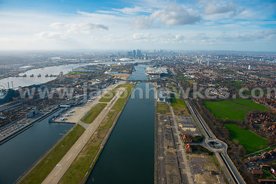 Aerial view of City Airport, London