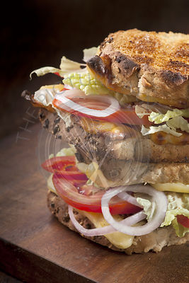 Sandwich with cheese and vegetables