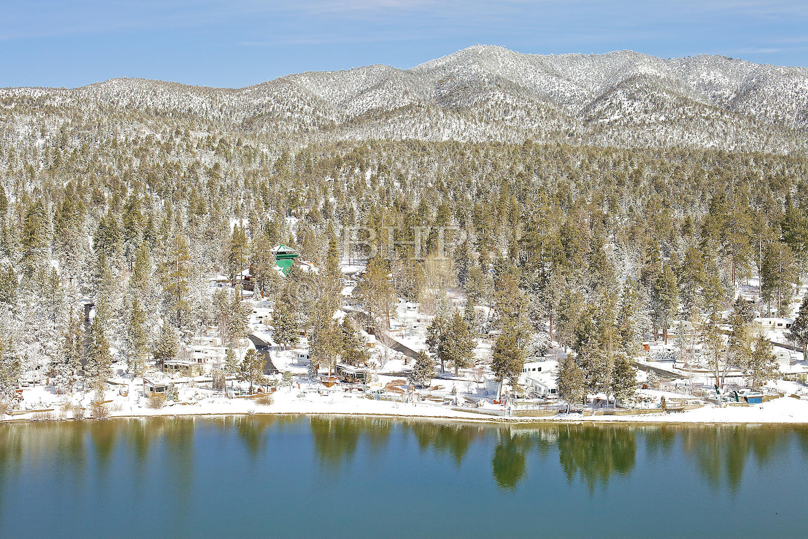 Brent Haywood Photography Big Bear Lake Winter Aerial Photo