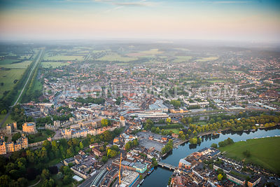 Aerial view of Windsor Castle and Windsor Great Park.