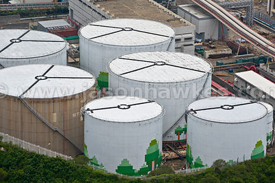 Aerial view of Gas Cylinders, Hong Kong