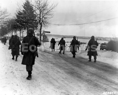 American troops move out of Bastogne, Belgium
