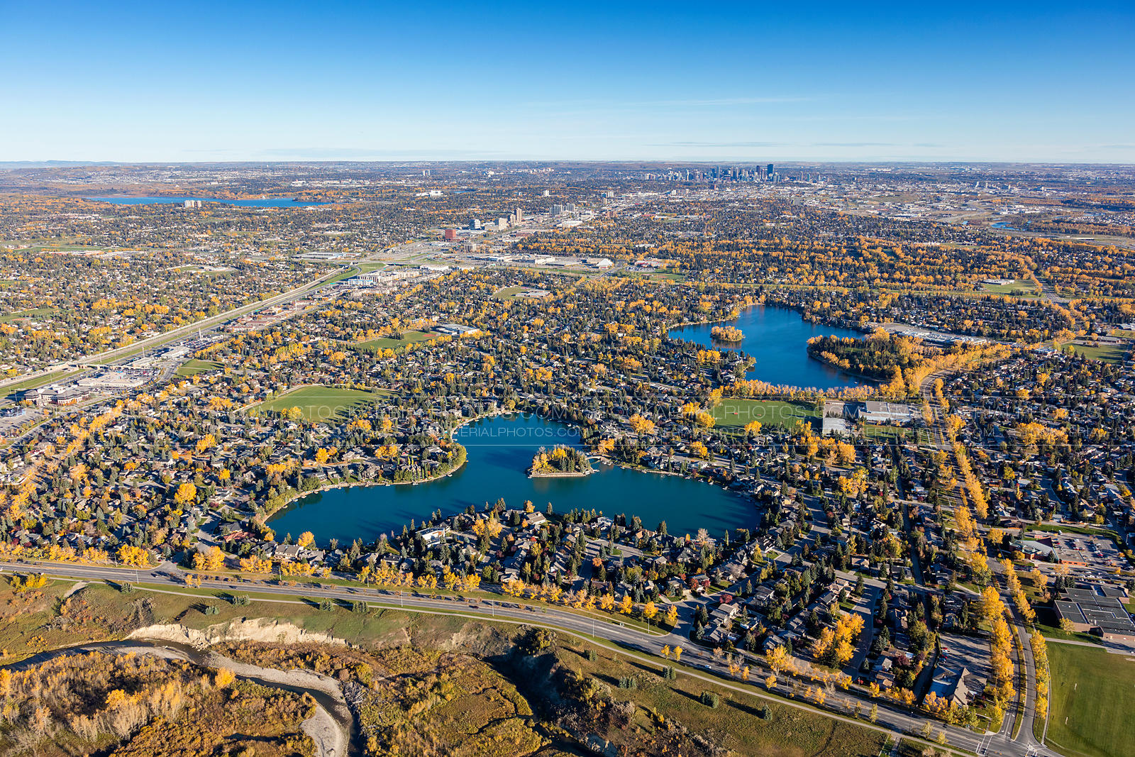 Aerial Photo Lake Bonaventure and Lake Bonavista, Calgary