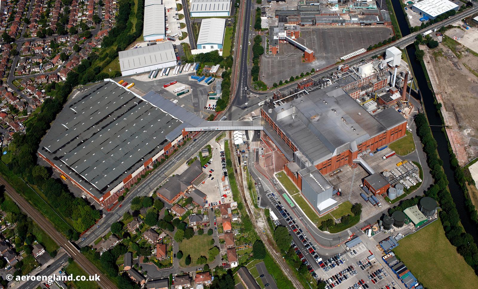 aeroengland aerial photograph of the Kellogg's factory in Trafford Park Manchester England UK