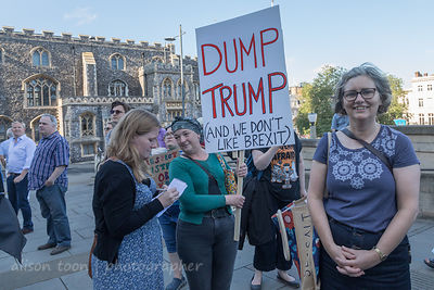 Protest in Norwich, Norfolk, UK during Donald Trump's visit