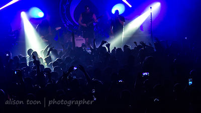 Audience and light show at sold-out Killswitch Engage show, Ace of Spades, Sacramento