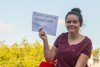 Protest in Norwich, Norfolk, UK during Donald Trump's visit