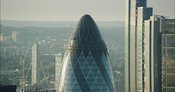 London Aerial Footage of City of London Skyline