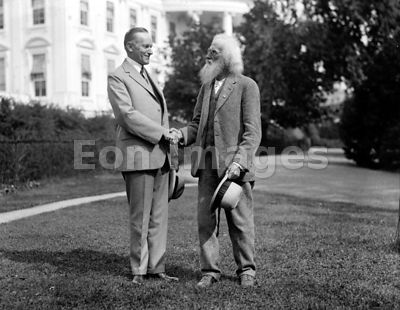 Ezra Meeker with Calvin Coolidge