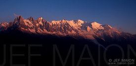 Sunset on the Mont Blanc Massif