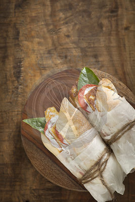 baguette sandwiches with cheese and tomatoes
