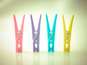 Clothes pegs in a row