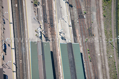 Aerial view of Didcot Rail Station