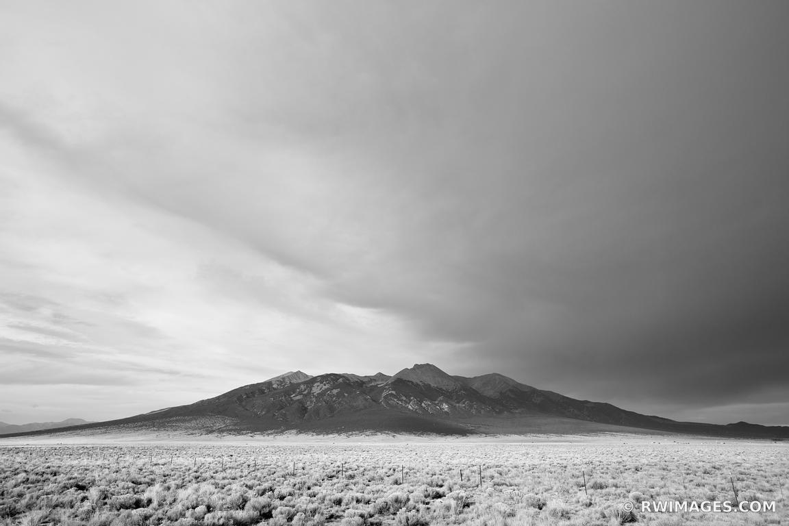 BLANCA PEAK ROCKY MOUNTAINS COLORADO BLACK AND WHITE