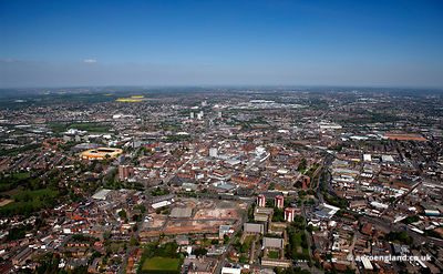 aerial photograph of Wolverhampton UK
