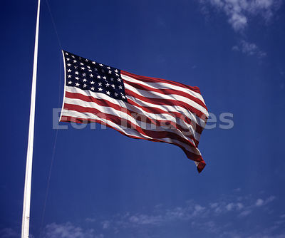 Stars and Stripes flag blows in breeze