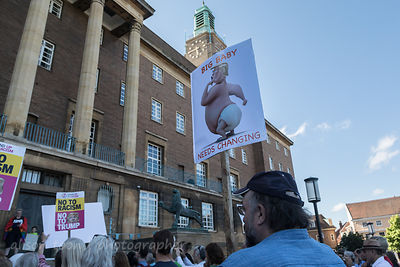 Protest in Norwich, Norfolk, UK during Donald Trump's visit