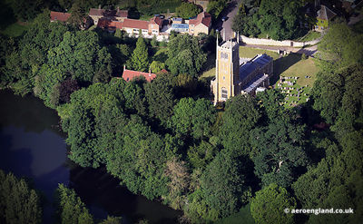 aerial photograph of Church of St Andrew's Church Denton Lincolnshire
