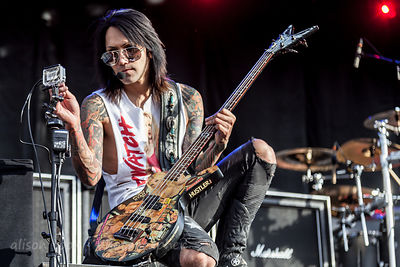 Ashley Purdy, bass, Black Veil Brides