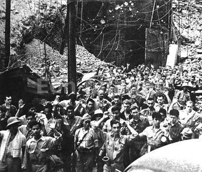 US soldiers and sailors surrender at Corregidor during WWII