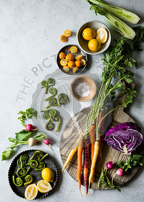 Fresh raw vegetables, ready for cooking