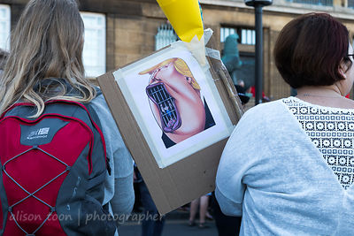 Protest in Norwich, Norfolk, UK during Donald Trump's visit